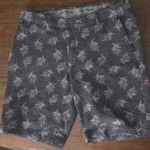 Hogan Men’s Black Shorts with Gray Palm-Print